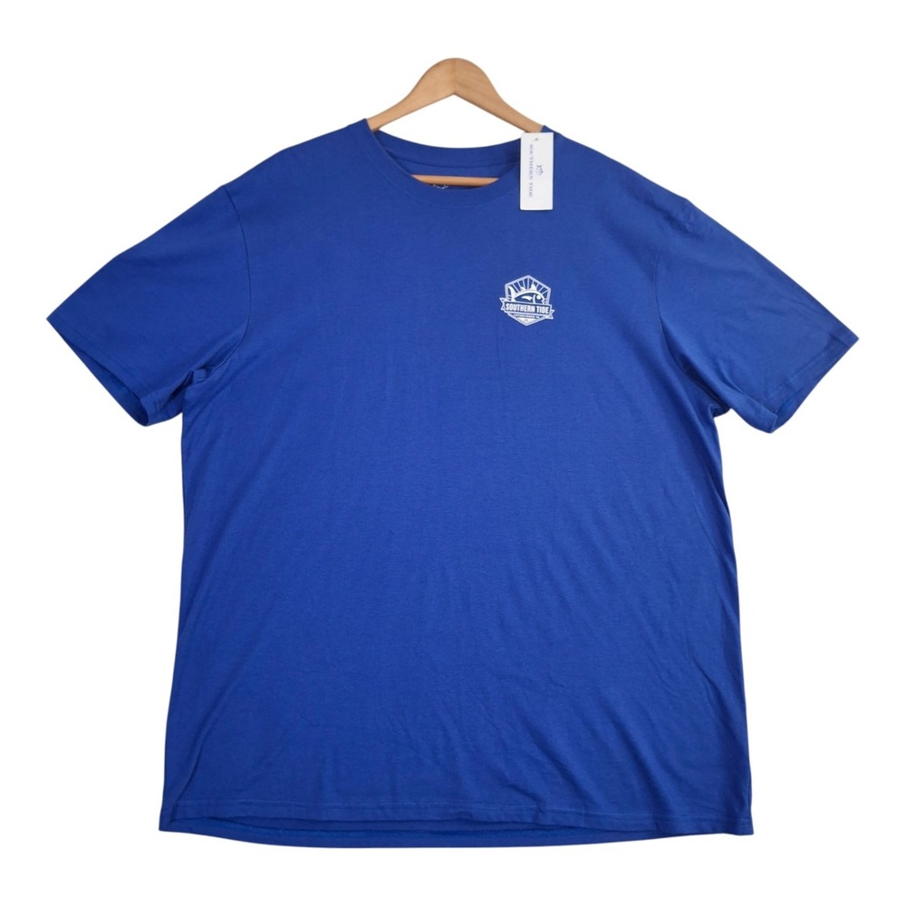 Southern Tide Mens XL Blue Graphic T-Shirt Skipjack Logo Short Sleeve Cotton NWT